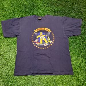 VTG 2002 The Simpsons "American Idle" T-Shirt Mens 2XL Oversized Baggy Y2K